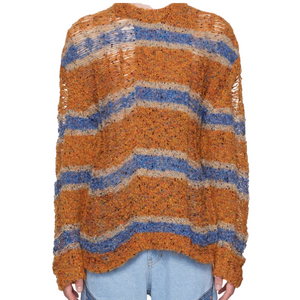 Andersson Bell Bothnia Distressed Striped Crewneck Sweater Mens Sz S